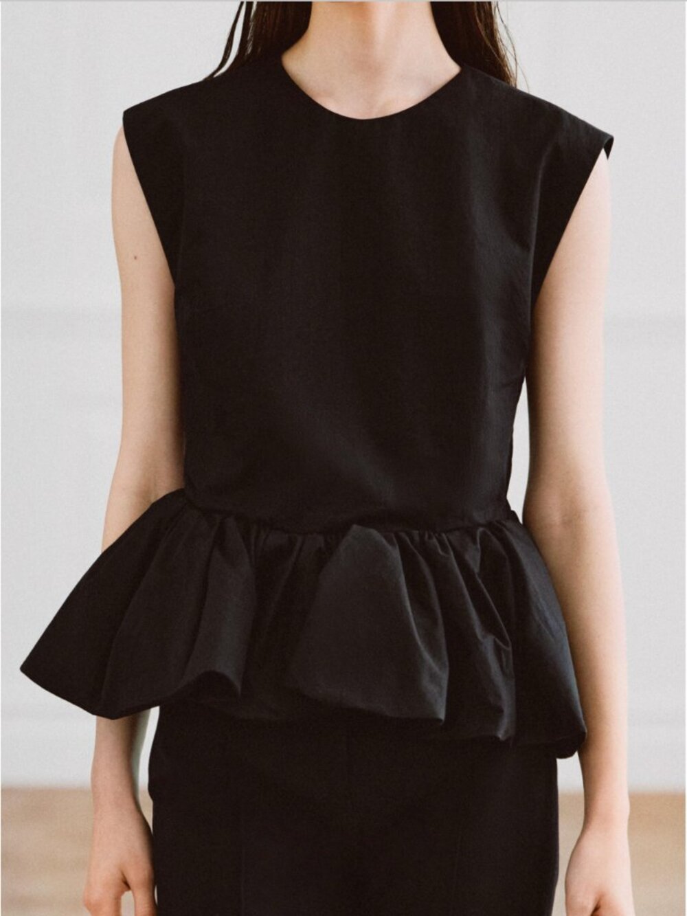 ZARA Woman Collection Black Sleeveless Peplum Top NWT S - Picture 5 of 13